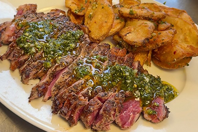 Recipe Steak Frites with Brew City Potato Waves and Collard Green Chimichurri rollup.jpg